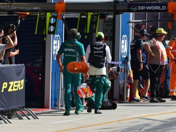 Fernando Alonso, tras quedar eliminado en Monza