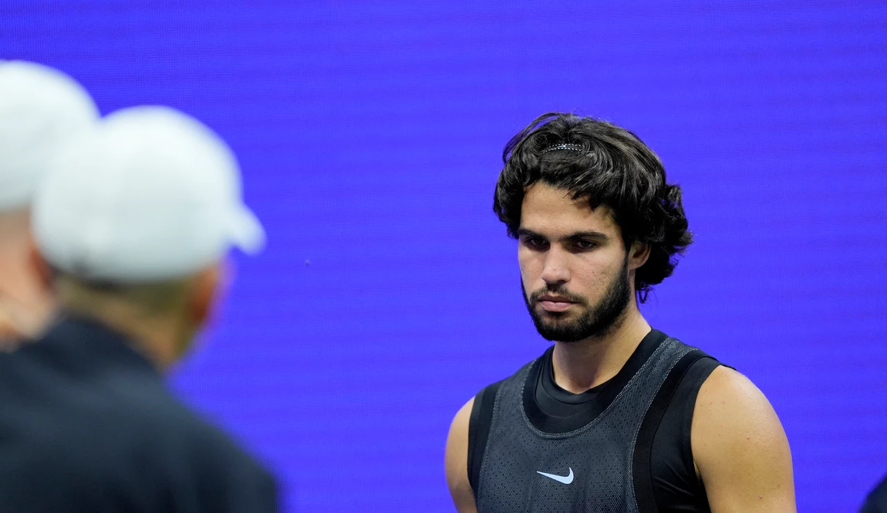 Carlos Alcaraz, en el partido ante Ben Shelton en el US Open