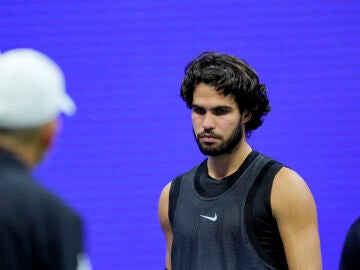 Carlos Alcaraz, en el partido ante Ben Shelton en el US Open