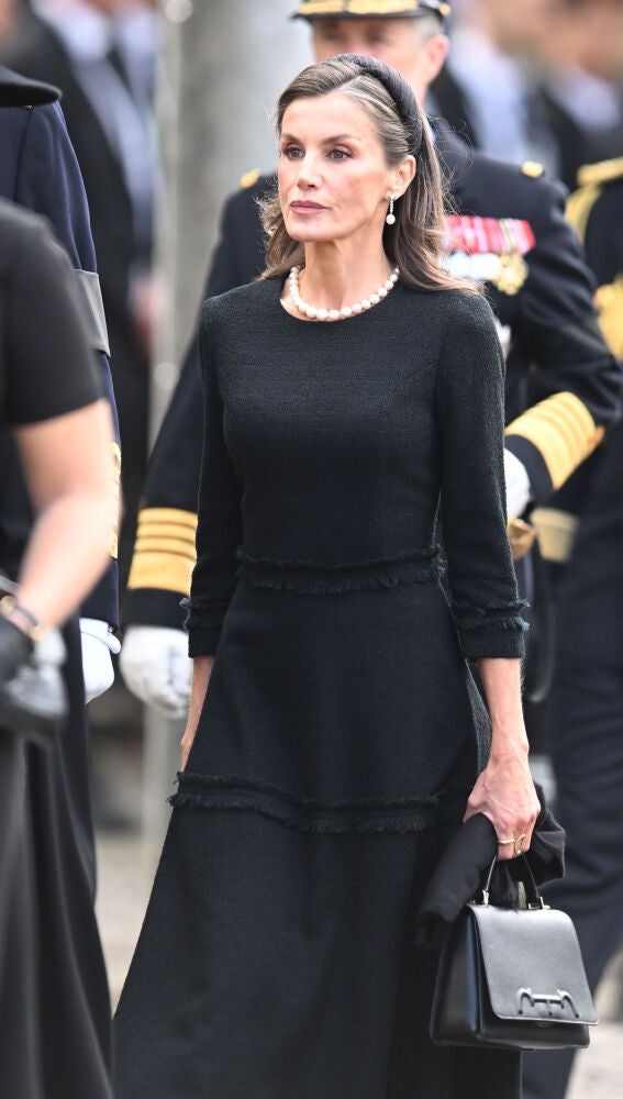 Doña Letizia en el funeral del rey Harald V de Noruega