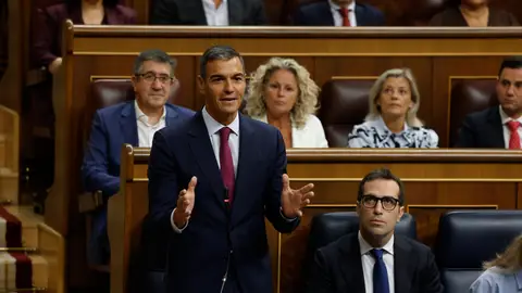 El presidente del Gobierno, Pedro Sánchez, interviene durante una sesión de control del Congreso. El presidente del Gobierno, Pedro Sánchez, interviene durante una sesión de control del Congreso.