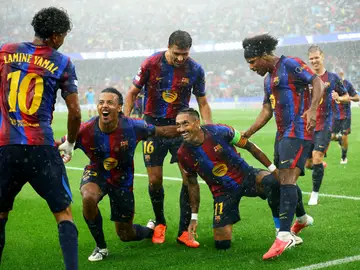 Raphinha celebra su gol al Feyenoord Raphinha celebra su gol al Feyenoord
