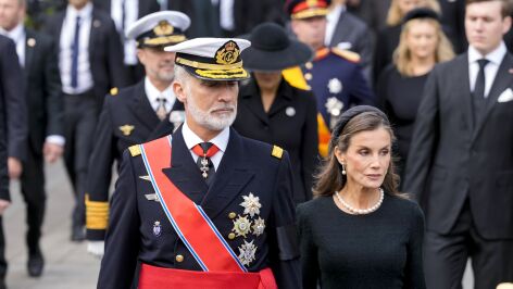 Los reyes en el funeral de Harald V