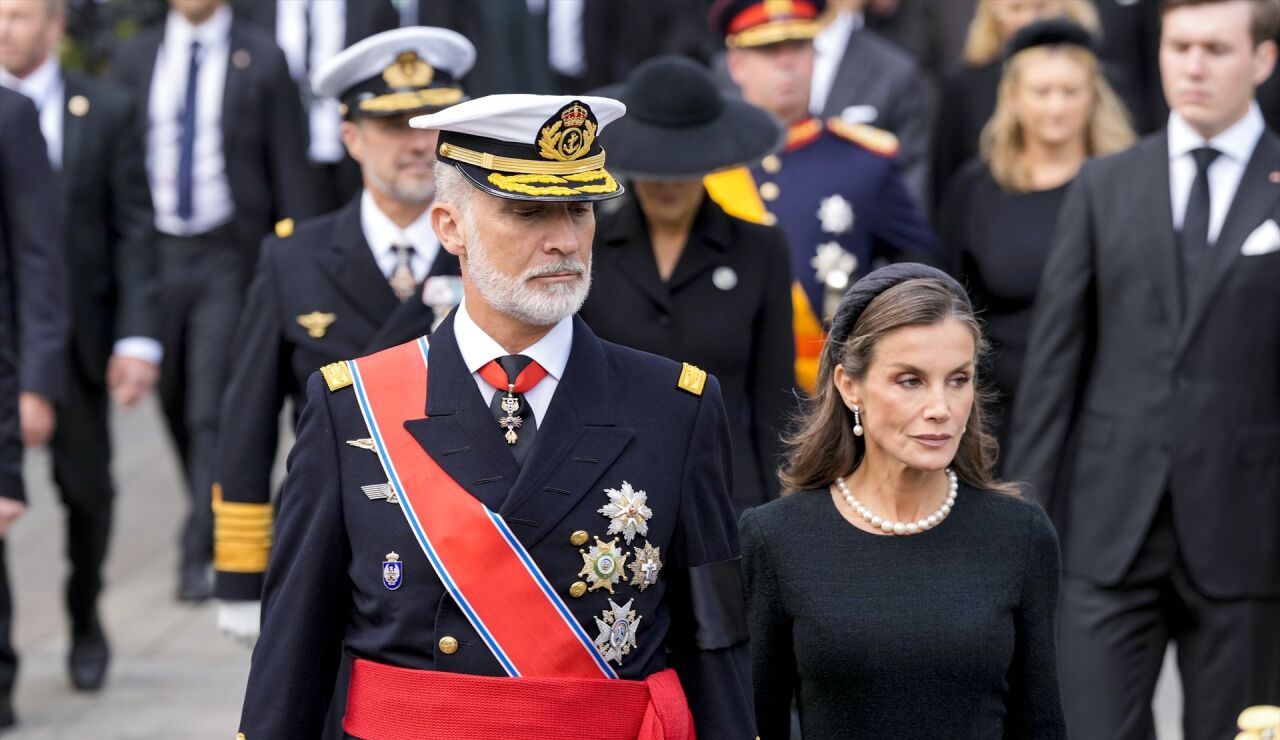 Los reyes en el funeral de Harald V