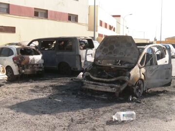 Coches quemados en Ceuta