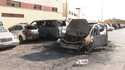 Coches quemados en Ceuta