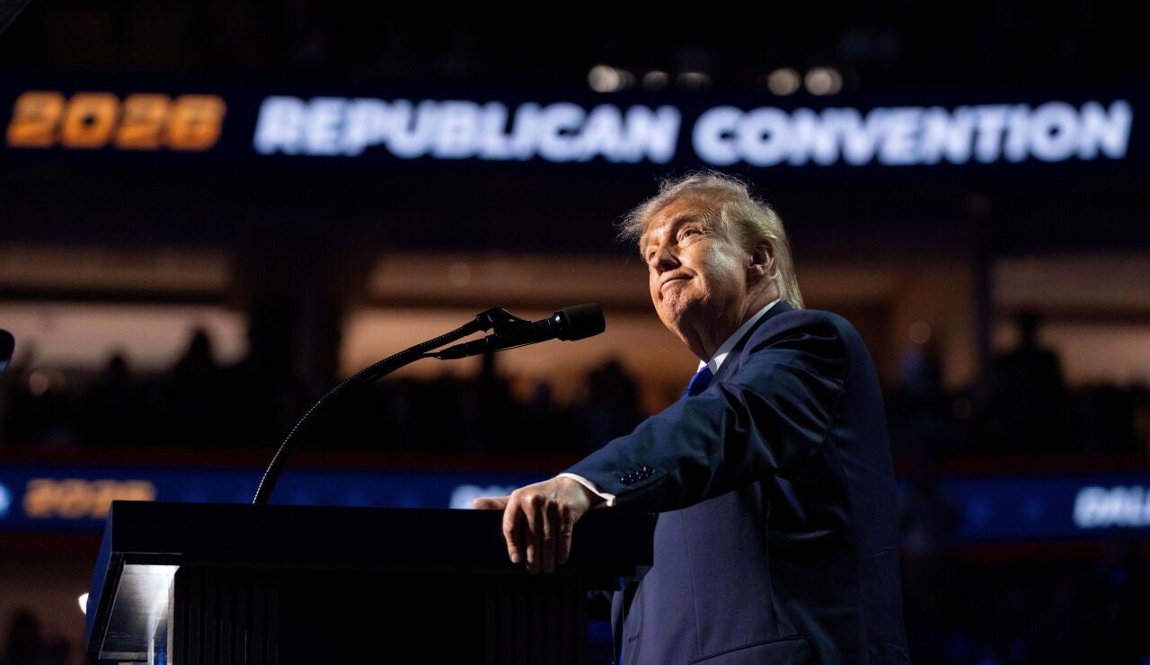Donald Trump en la convenci&oacute;n republicana. 