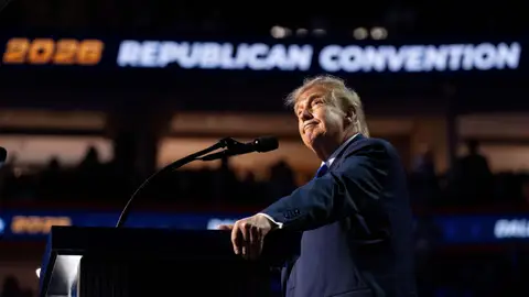 Donald Trump en la convención republicana. Donald Trump en la convención republicana.