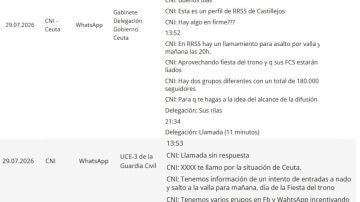 Pantallazo de los documentos desclasificados por el Gobierno