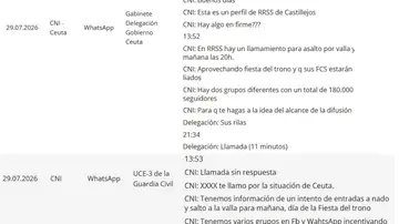 Pantallazo de los documentos desclasificados por el Gobierno Pantallazo de los documentos desclasificados por el Gobierno