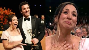 Tom Pelphrey y Kaley Cuoco en los Emmy
