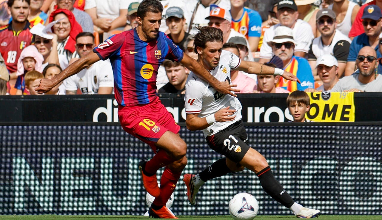 Rodrigo Hern&aacute;ndez en Mestalla contra el Valencia