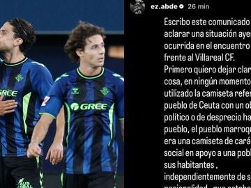 El comunicado de Ez Abde en su cuenta de Instagram