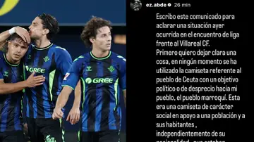 El comunicado de Ez Abde en su cuenta de Instagram El comunicado de Ez Abde en su cuenta de Instagram