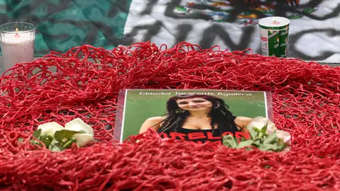 Un cartel de Claudia Tacoronte en una manifestación por su asesinato Un cartel de Claudia Tacoronte en una manifestación por su asesinato