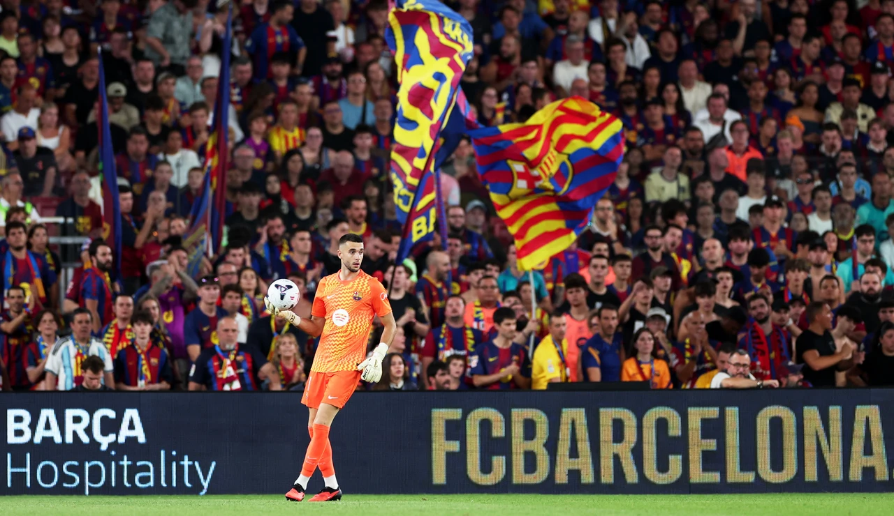 Joan Garcia, en un partido en el Barcelona