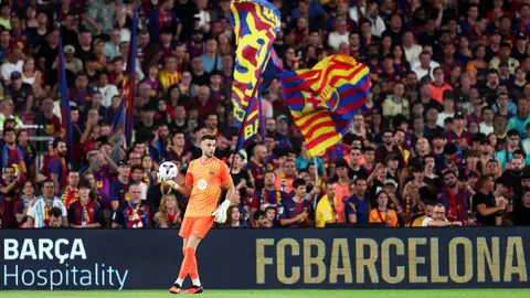Joan Garcia, en un partido en el Barcelona Joan Garcia, en un partido en el Barcelona