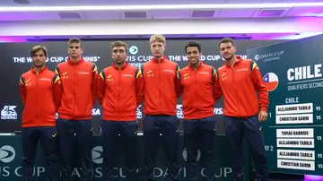 David Ferrer, Rafael Jódar, Daniel Mérida, Martín Landaluce, Jaume Munar y Pedro Martínez en Santiago (Chile) David Ferrer, Rafael Jódar, Daniel Mérida, Martín Landaluce, Jaume Munar y Pedro Martínez en Santiago (Chile)