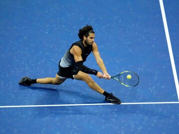 Carlos Alcaraz, en su partido ante Ben Shelton en el US Open