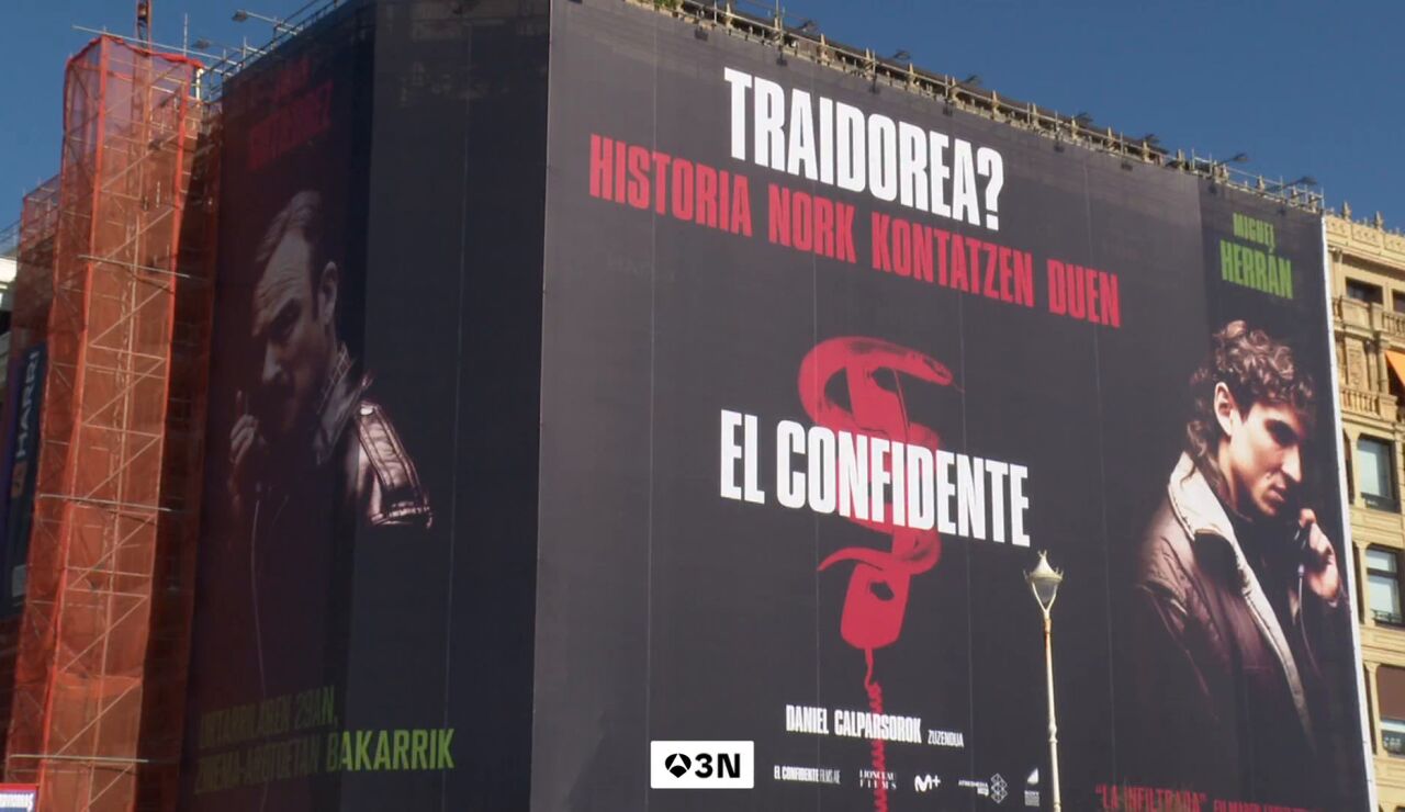 Una lona gigante desvela 'El confidente', la nueva pel&iacute;cula de Daniel Calparsoro