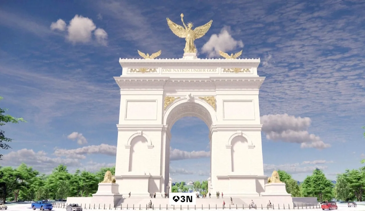 Trump anuncia que el arco del triunfo que construirá en Washington será un complejo militar de alto nivel