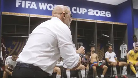 Luis de la Fuente, en la charla previa a la final del Mundial ante Argentina Luis de la Fuente, en la charla previa a la final del Mundial ante Argentina
