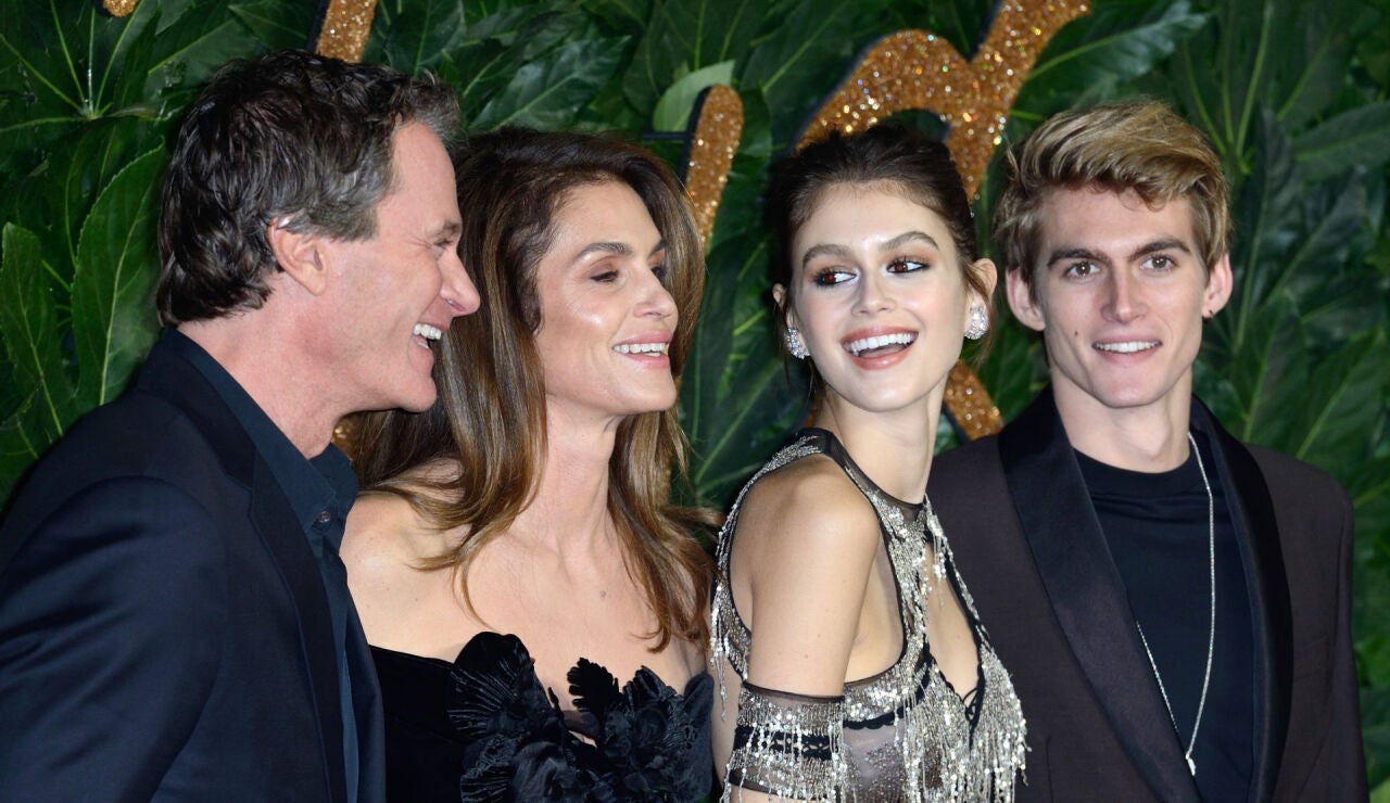 Cindy Crawford y Rande Gerber, con sus hijos Preysler y Kaia