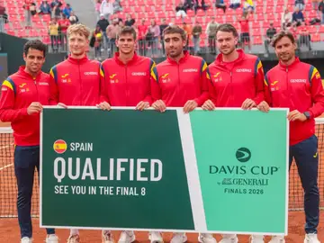 El equipo español de Copa Davis tras clasificarse a la fase final de la Copa Davis El equipo español de Copa Davis tras clasificarse a la fase final de la Copa Davis