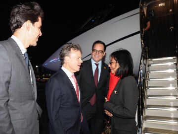 Delcy Rodr&iacute;guez a su llegada este lunes a Nueva York