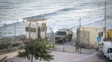 Militares en la frontera del Tarajal