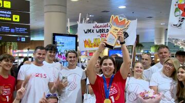 Daniela Guill&eacute;n, en su llegada a Espa&ntilde;a tras proclamarse campeona del mundo