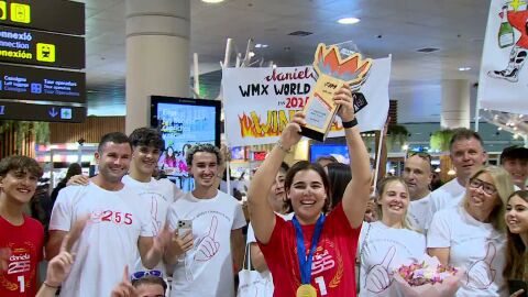 Daniela Guill&eacute;n, en su llegada a Espa&ntilde;a tras proclamarse campeona del mundo