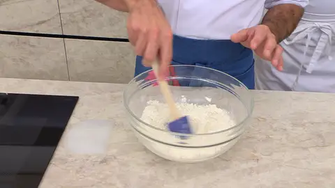 Mezcla con la espátula Mezcla con la espátula
