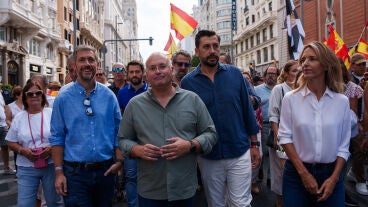 El secretario general del PP, Miguel Tellado, durante una manifestaci&oacute;n para expresar apoyo a Ceuta y exigir la celebraci&oacute;n de elecciones generales, a 26 de septiembre de 2026