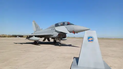 Imagen de un avión C16 Eurofighter, en Morón de la Frontera (Sevilla) Imagen de un avión C16 Eurofighter, en Morón de la Frontera (Sevilla)