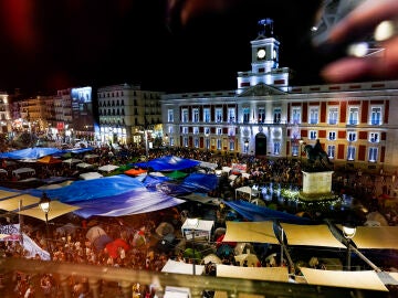 Cientos de acampados en la Puerta del Sol 
