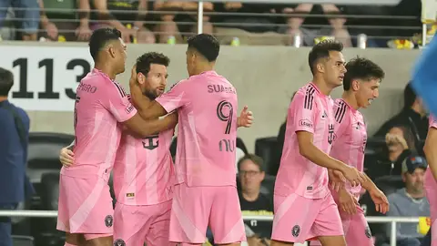 Leo Messi celebra su gol ante Columbus Crew Leo Messi celebra su gol ante Columbus Crew