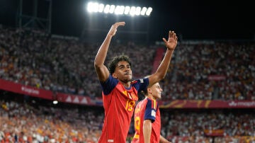Lamine Yamal en el Espa&ntilde;a-Croacia de la Nations League.