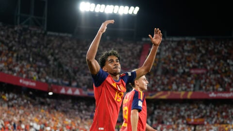 Lamine Yamal en el Espa&ntilde;a-Croacia de la Nations League.