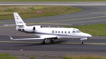 Un Astra SPX (m&aacute;s tarde conocido como Gulfstream G100) en D&uuml;sseldorf, Alemania.