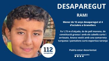 Rami, un menor desaparecido en Granollers