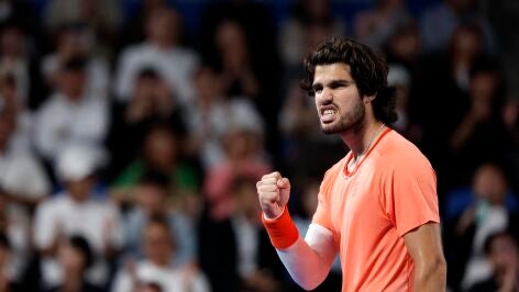 Carlos Alcaraz en el Abierto de Jap&oacute;n
