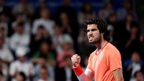 Carlos Alcaraz en el Abierto de Jap&oacute;n