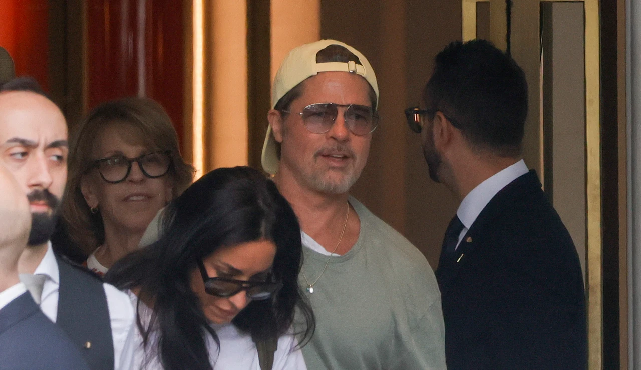 Brad Pitt y su novia Ines de Ramon en Madrid