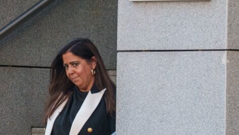 La jueza Biedma saliendo de la Audiencia Nacional