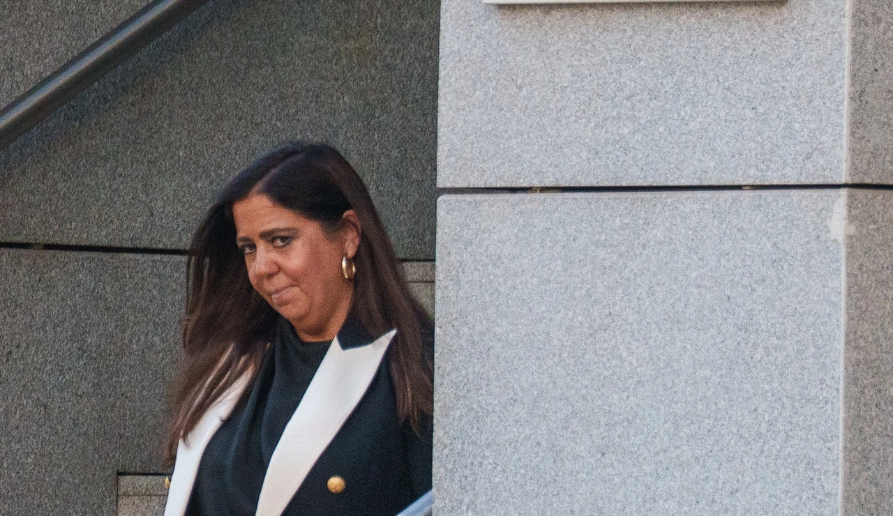 La jueza Biedma saliendo de la Audiencia Nacional
