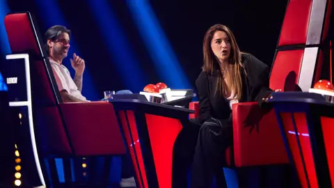 Melendi y Lola Índigo en La Voz Melendi y Lola Índigo en La Voz