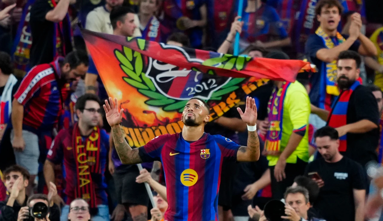 Gabriel Jesús celebra su gol ante el Getafe