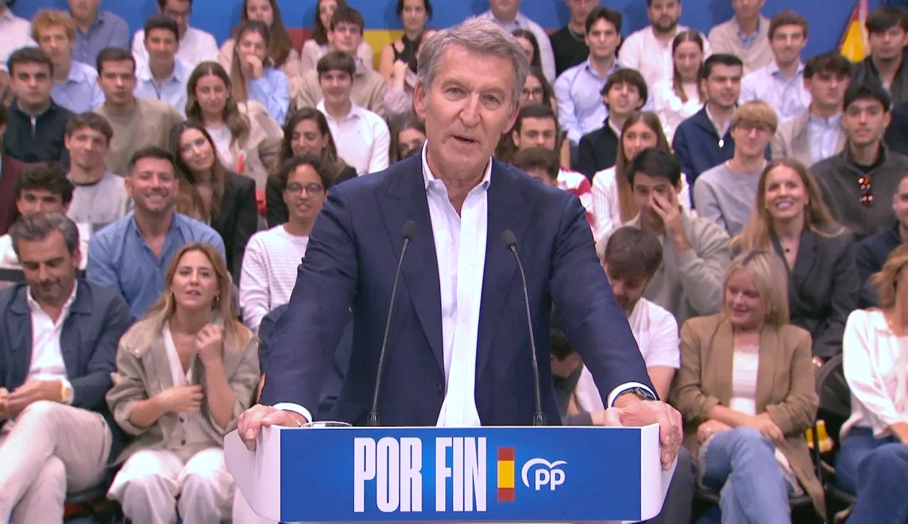 Acto de precampaña de Feijóo junto Ayuso y Almeida en Madrid, streaming en directo
