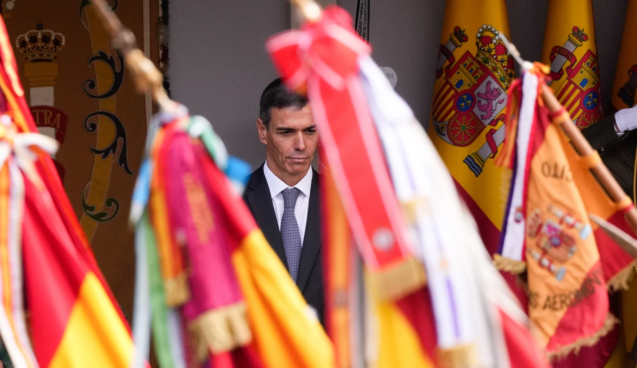 Imagen de archivo del presidente del Gobierno, Pedro Sánchez. durante el desfile de las Fuerzas Armadas con motivo de la Fiesta Nacional el 12 de octubre de 2025, en Madrid.